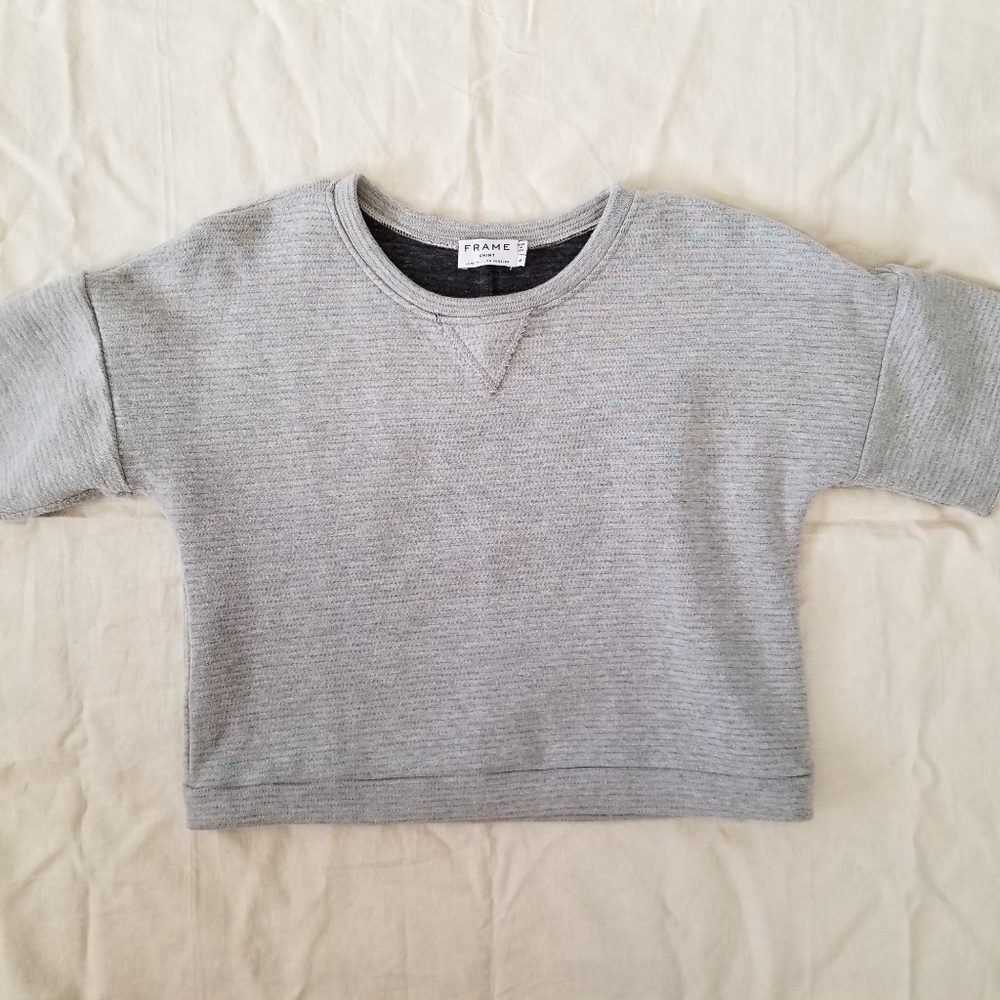 FRAME Denim Cropped Gray Sweatshirt sz Medium